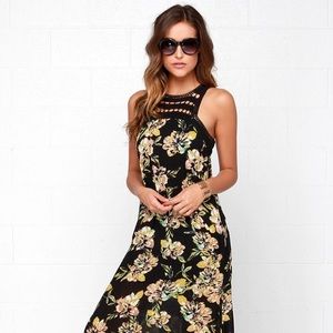 O’Neil black floral maxi dress